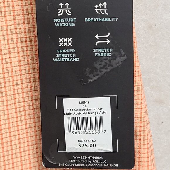 Walter Hagen Golf Shorts Mens 30 Light Apricot Seersucker Perfect 11 Collection - Picture 5 of 9